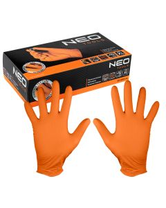 Mănuși perforate din nitril, portocalii, 50 bucăți, mărimea XL